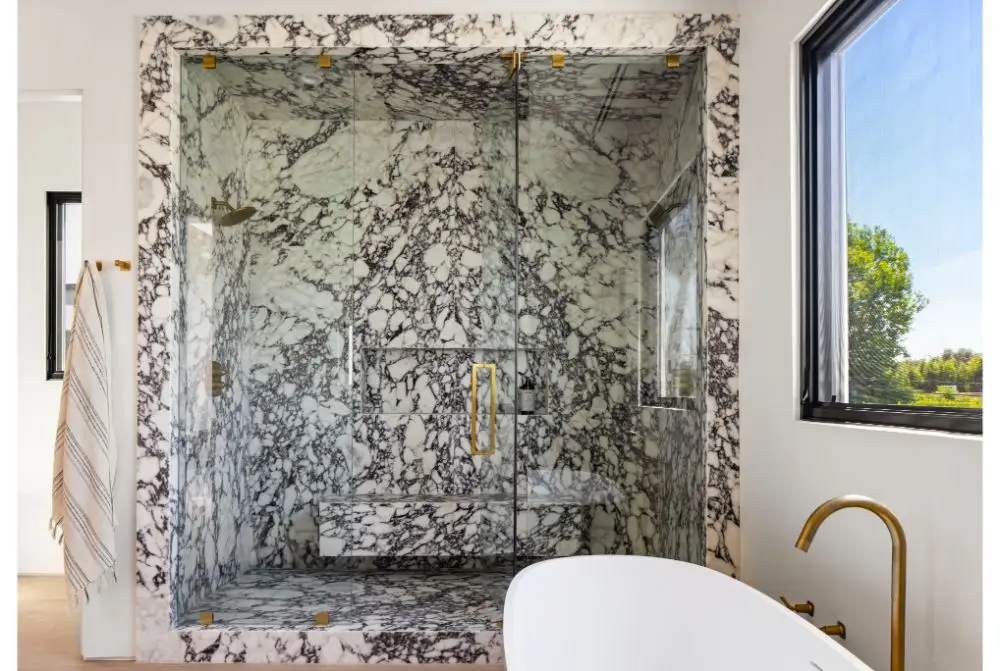 Modern shower and vanity renovation in Newport Beach, CA
